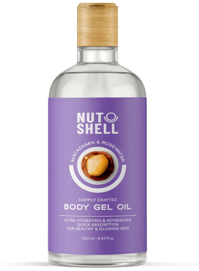 NUTSHELL Macadamia & Rose Water Body Gel Oil – 250 ml – Deep Hydration & Silky Smooth Skin