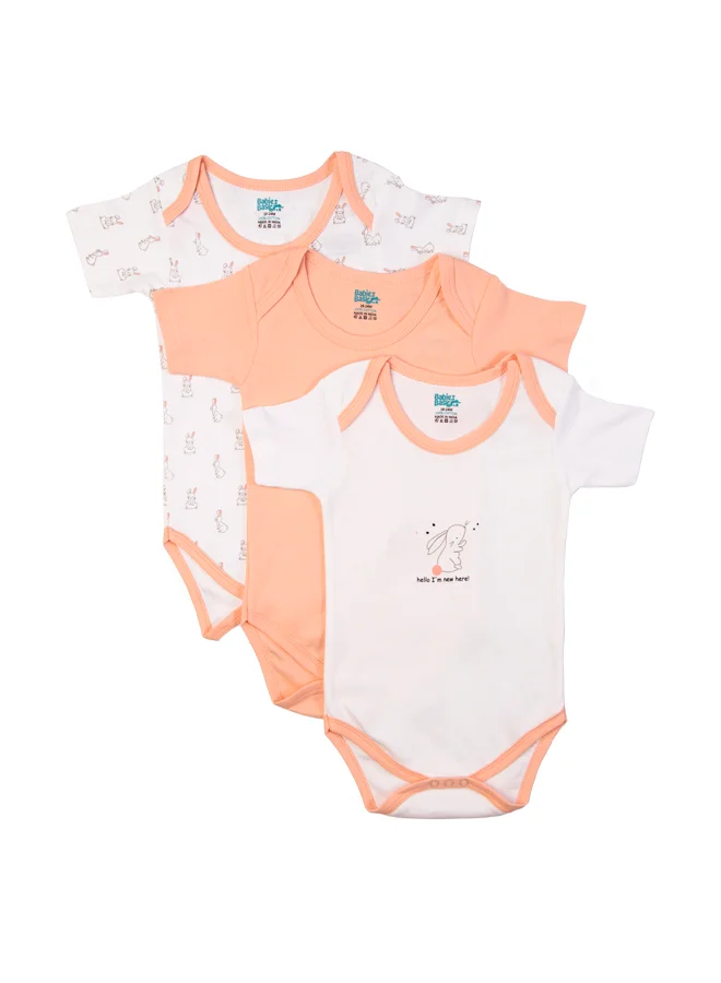 Babies Basic Printed Romper/Bodysuit For Babies - Pack Of 3, Multi Color