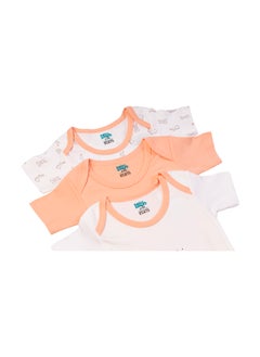 Babies Basic Printed Romper/Bodysuit For Babies - Pack Of 3, Multi Color  - Image 4