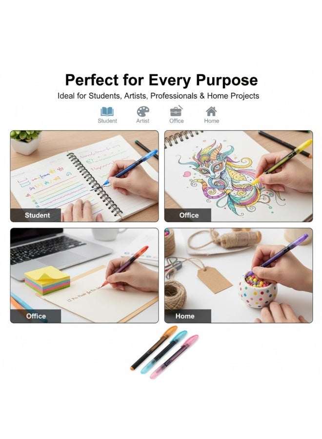 XIAO YANG CONG 12 Pcs Glitter, Neon & Metallic Gel Pen Set – Smooth Writing, Quick-Dry, Waterproof Glitter Colored Pens for Journaling, Drawing, Scrapbooking & Art Projects | Vibrant Ink for Kids, Students, Artists & Office Use - Image 5