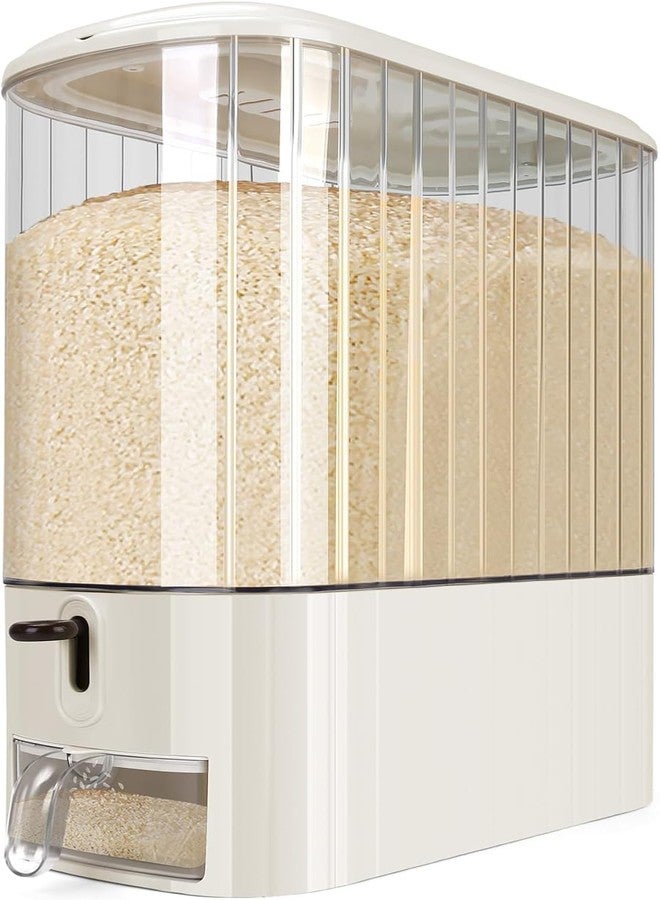 waqif Rice Container 26 Lbs, Rice Dispenser with Visible Barrel, Rice Storage Container, Airtight Moisture Proof Rice Bucket, Dry Food Grain Flour Soybean for Kitchen Pantry Countertop, BPA-Free - Image 1