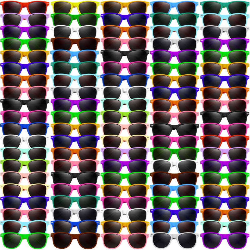 Oleitodh 120 Pack 20 Color Neon Sunglasses Party Favors Bulk80s Retro Style Perfect Colorful Novelty Sun glasses Set for Birthday Party SuppliesBeachPool Party FavorsGoody Bag Favors for Kids Adults - Image 3