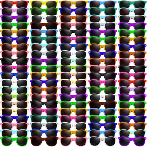 Oleitodh 120 Pack 20 Color Neon Sunglasses Party Favors Bulk80s Retro Style Perfect Colorful Novelty Sun glasses Set for Birthday Party SuppliesBeachPool Party FavorsGoody Bag Favors for Kids Adults - Image 1