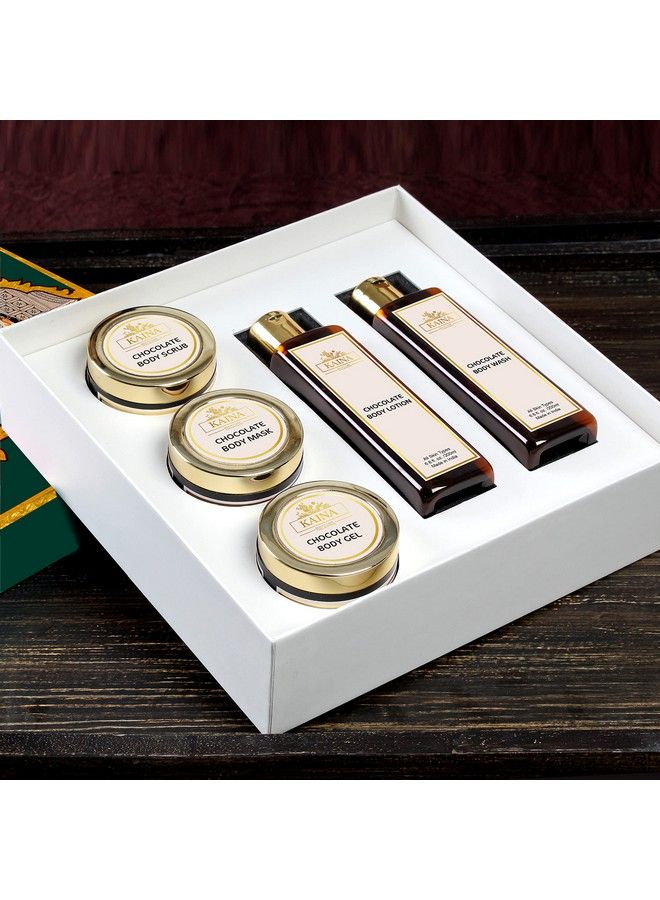 KAINA BEAUTY CARE COLLECTIONS Kaina Chocolate Body Polishing Kit ; Instant Date Ready Glow ; Dead Skin Cell Removal Deep Moisturizing ; Body Scrub Body Gel Body Lotion Body Mask ; Deep Skin Hydration Kit ; Unisex ; (Set Of 5)  - Image 4