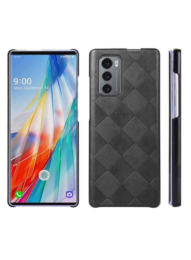 S-TOP Case For LG Wing 5G Weave Plaid PU Phone Case - Image 1
