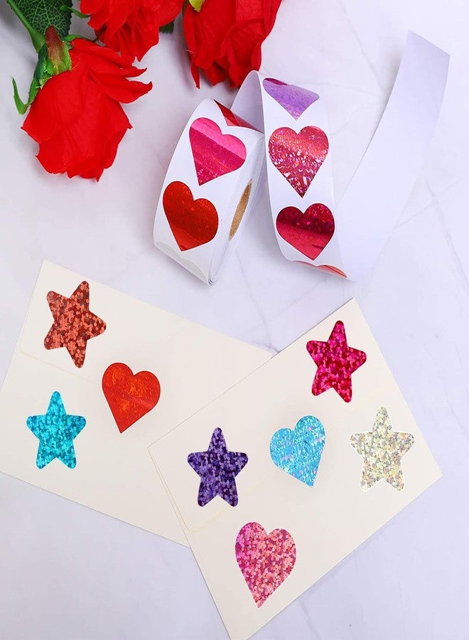 Tekalobr 1000 PCS Incentive Stickers, Tekalobr Glitter Star and Heart Stickers, Reward Self Adhesive Stickers for Students Envelope Birthday Party Decoration Wedding School Classroom Teacher Supplies - Image 4