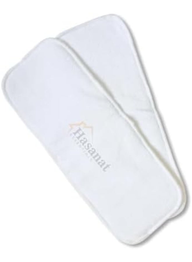 HASANAT ESSENTIALS Essentials Washable Diaper Liners Replacement Infant Toddler Soft Cotton 2 Pcs Packet White - Image 1