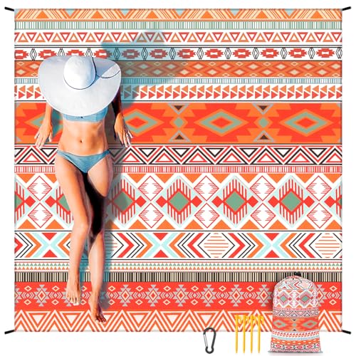 HIHOHO Beach Blanket Waterproof Sandproof Extra Large Beach Mat 79" X 83"/120"x108"for 1-8 Adults Quick Drying Durable Outdoor Picnic Mat for Beach Travel Camping Hiking - Image 1