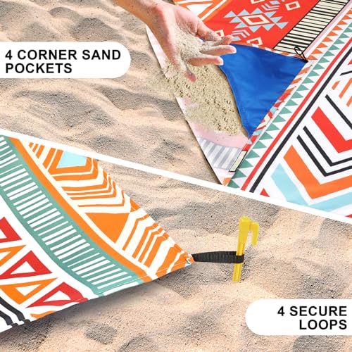 HIHOHO Beach Blanket Waterproof Sandproof Extra Large Beach Mat 79" X 83"/120"x108"for 1-8 Adults Quick Drying Durable Outdoor Picnic Mat for Beach Travel Camping Hiking - Image 4
