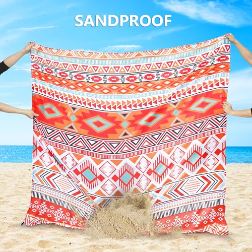 HIHOHO Beach Blanket Waterproof Sandproof Extra Large Beach Mat 79" X 83"/120"x108"for 1-8 Adults Quick Drying Durable Outdoor Picnic Mat for Beach Travel Camping Hiking - Image 2