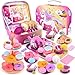 Auney Tea Party Set Toys for Girls Tin Unicorn Tea Set Pretend Play Girls Toys Gifts for Age 36 Kids Toys Gifts for Toddlers Including Carrying Case New Unicorn - Image 2