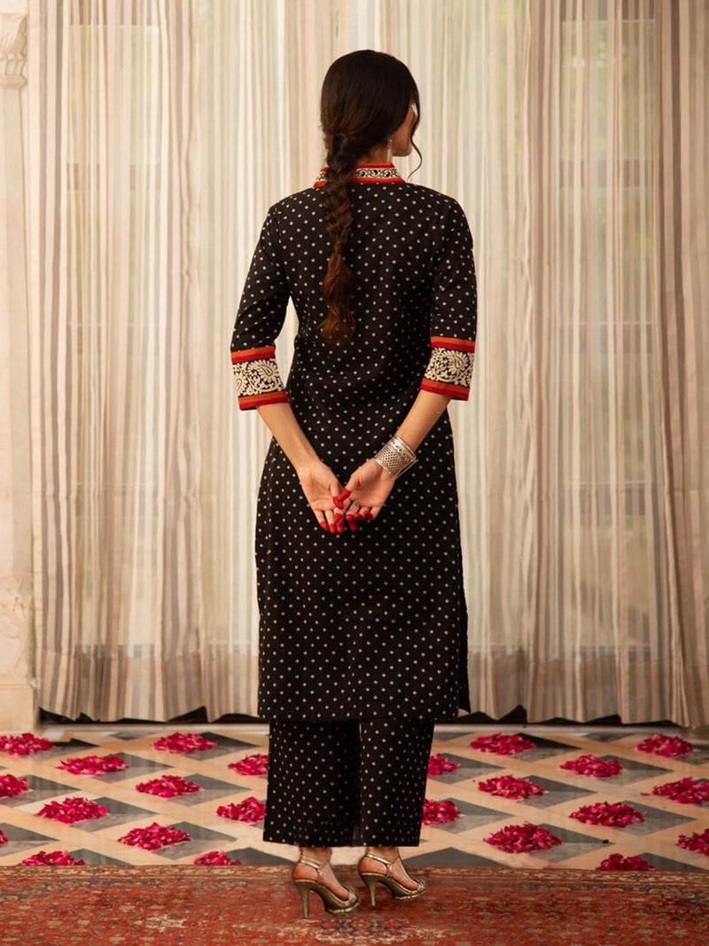 ANNI Designer Women's Rayon Blend Anarkali Printed Kurta with Pant (Karidos Black-VKS06_XXL_Black_XX-Large) - Image 2