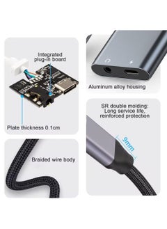 mpBLBERRI 2-in-1 Type-C to Type-C and 3.5mm Jack Audio & Charging Adapter MpBlberri BLB-OT556 - Black & Grey  - Image 3