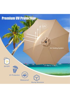 GUDOO 9FT Outdoor Patio Umbrella with Push Button Tilt and Crank Outdoor Yard/Market Table Umbrella UV Protection and Waterproof for Garden Deck Backyard Pool  - Image 3