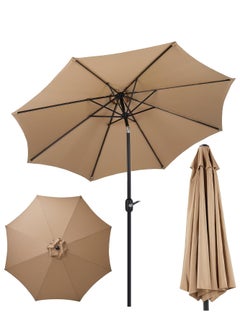 GUDOO 9FT Outdoor Patio Umbrella with Push Button Tilt and Crank Outdoor Yard/Market Table Umbrella UV Protection and Waterproof for Garden Deck Backyard Pool  - Image 1