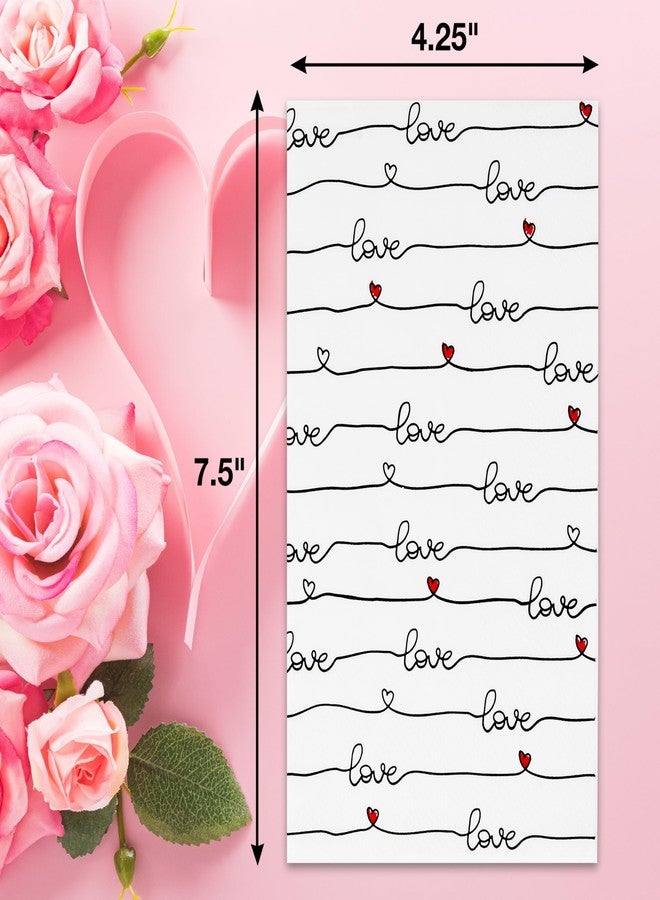 Gift Boutique 100 قطعة من مناديل الضيوف القلبية الحمراء ليوم الحب القابل للتصرف لمناسبة عيد الحب وحفلات الزفاف وأعياد الميلاد - Image 3