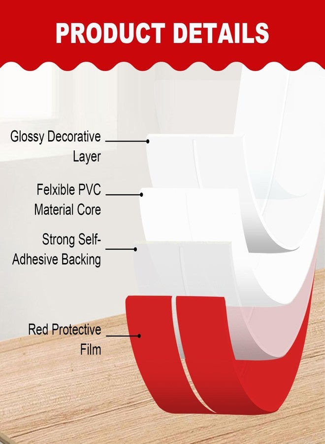DGSL Peel and Stick Molding Strip, 0.78 in x 13 Ft Wall Corner Protectors Crown Molding Peel and Stick Strip, Self Adhesive Molding for Walls Edge Corner Ceiling, White - Image 3