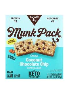 Munk Pack Munk Pack, Chewy Granola Bar, Coconut Chocolate Chip,  4 Bars, 1.12 oz (32 g) Each  - Image 1