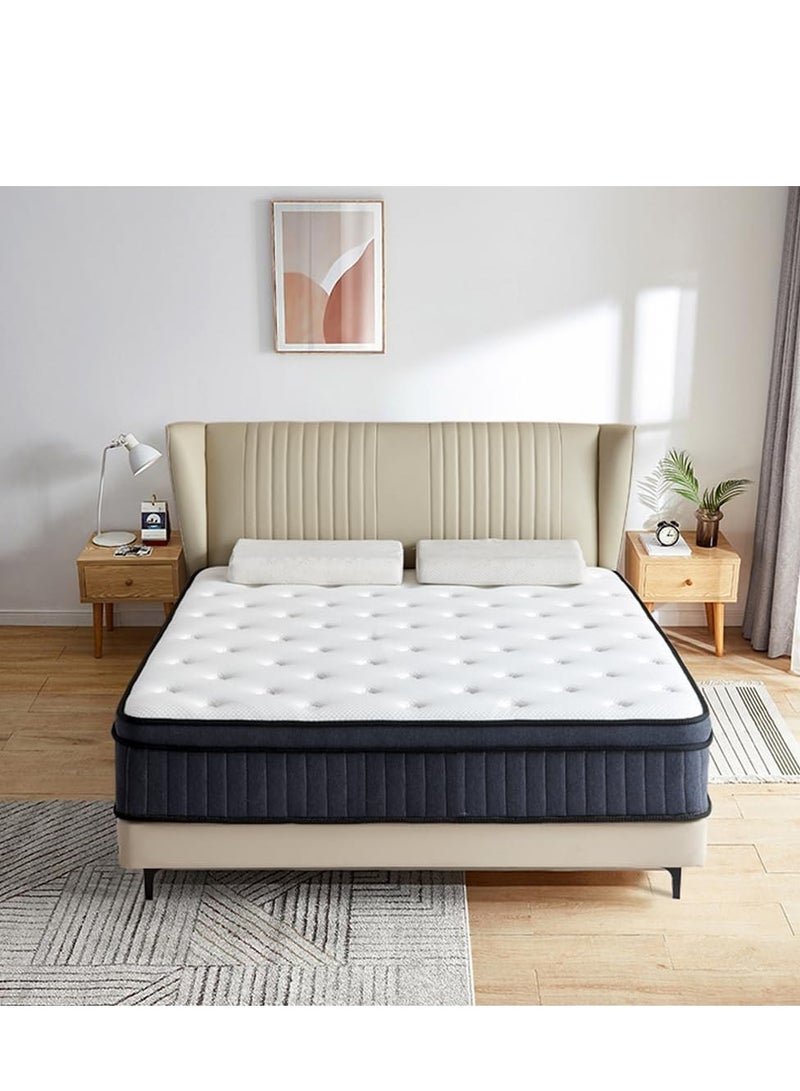 Harmony Home 28 cm Euro Top  Spring Mattress – 210x180 cm | Motion Isolation, Deep Sleep, No Sagging & Anti-Microbial Fabric Cover - Image 1