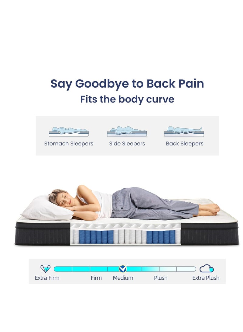 Harmony Home 28 cm Euro Top  Spring Mattress – 210x180 cm | Motion Isolation, Deep Sleep, No Sagging & Anti-Microbial Fabric Cover - Image 3