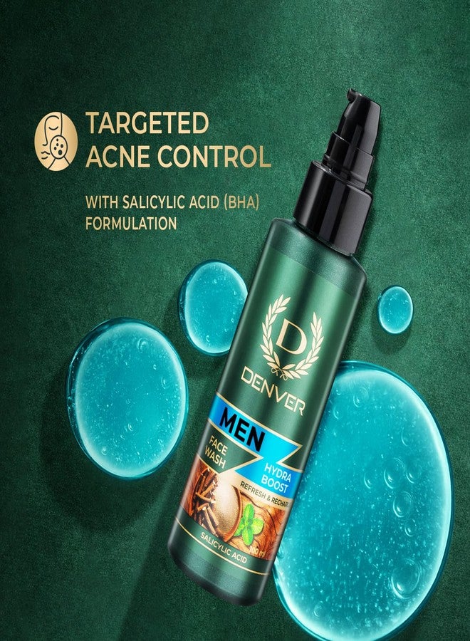 DENVER Hydra Boost Face Wash - 100 ML | Acne Control Face Wash For Men | Fights Acne and Pollution | All Skin Type - Image 4