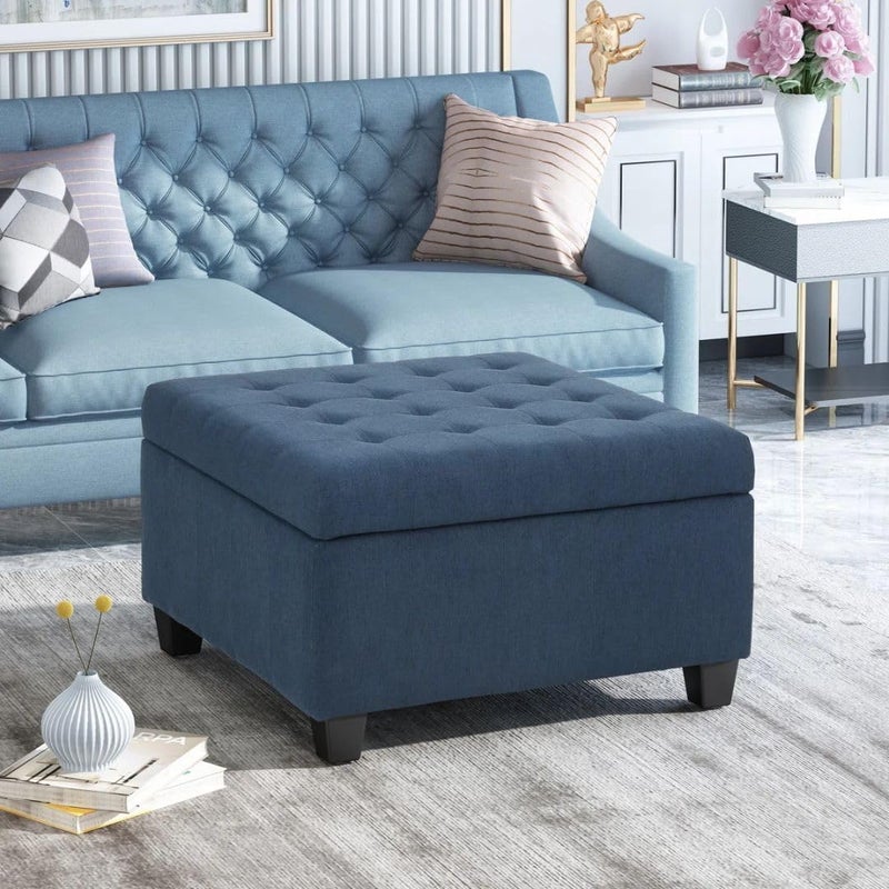 Comfynest Modern Square Tufted Storage Ottoman - Image 1