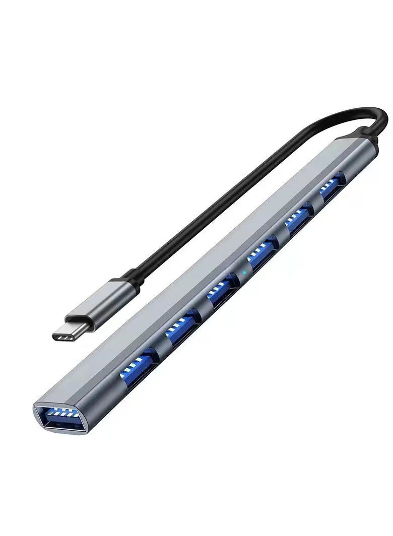 لياوسيسي محول تايب سي إلى يو اس بي 7 في 1 متعدد المنافذ usb 2.0 و usb 3.0 موزع للاستخدام اليومي والعمل والهدايا - Image 1