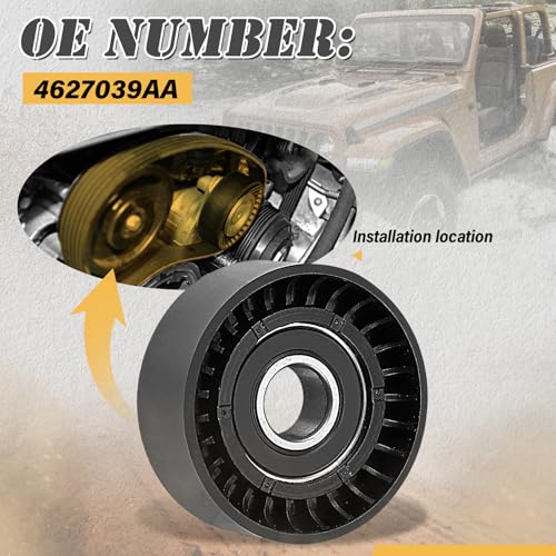 WildGear Drive Belt Idler Pulley Fit For Jeep Wrangler 2007-2017# 4627039AA - Image 3