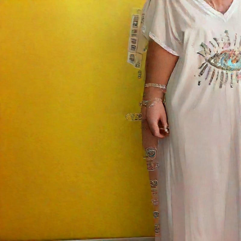 Evil Eye Print Loose Fit Plus Size Maxi Dress - Image 3