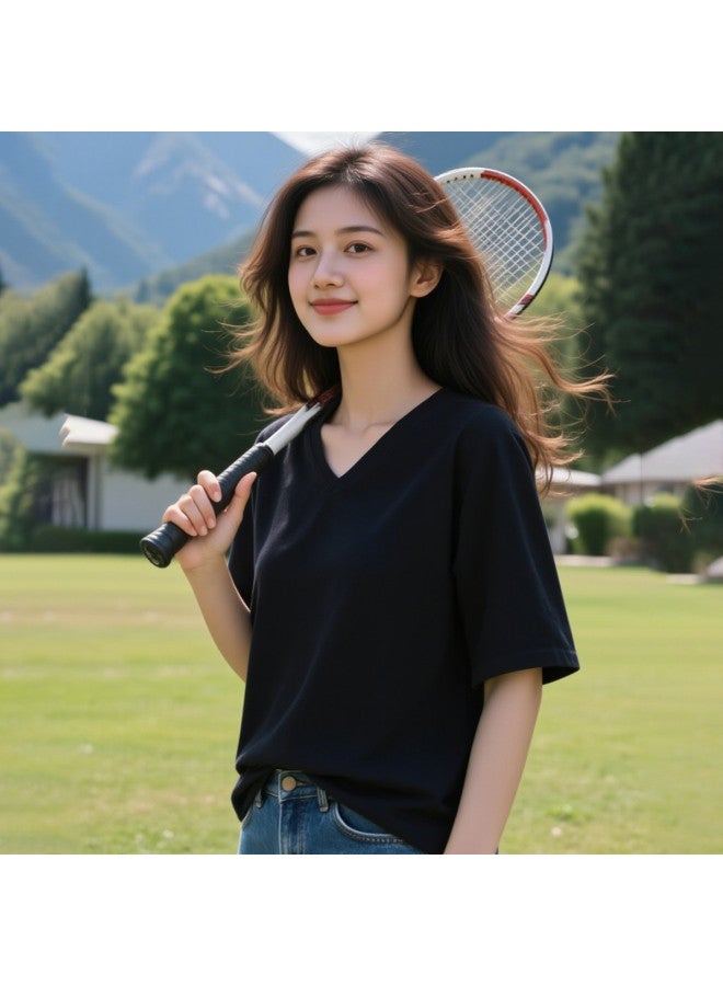 Your Sun Premium V-Neck Pure Cotton Short-Sleeve Top For Women, Loose-Fitting Ladies' Base Shirt, Women'S T-Shirt - Image 5