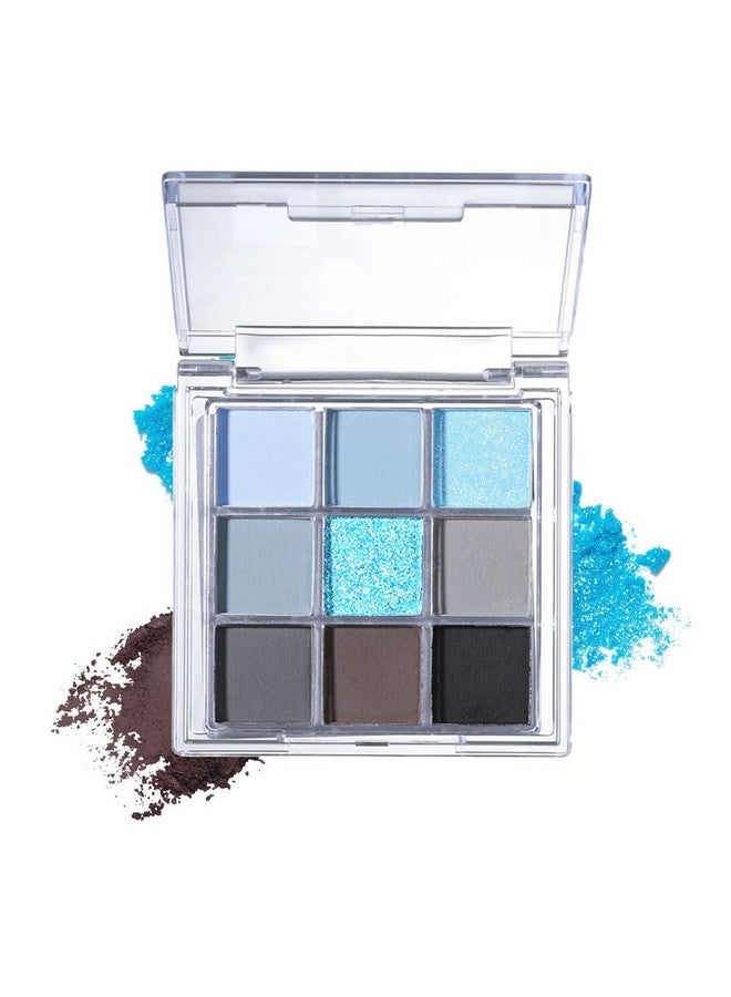 CAKAILA 9 Color Eyeshadow Palette Makeup Matte And Glitter Blue Brown Gray Nude Neutral Warm And Cool Eye Pallet Highly Pigmented Long Lasting Waterproof No Fading Glitter Eye Shadow Vegan,Cruelty Free  - Image 2