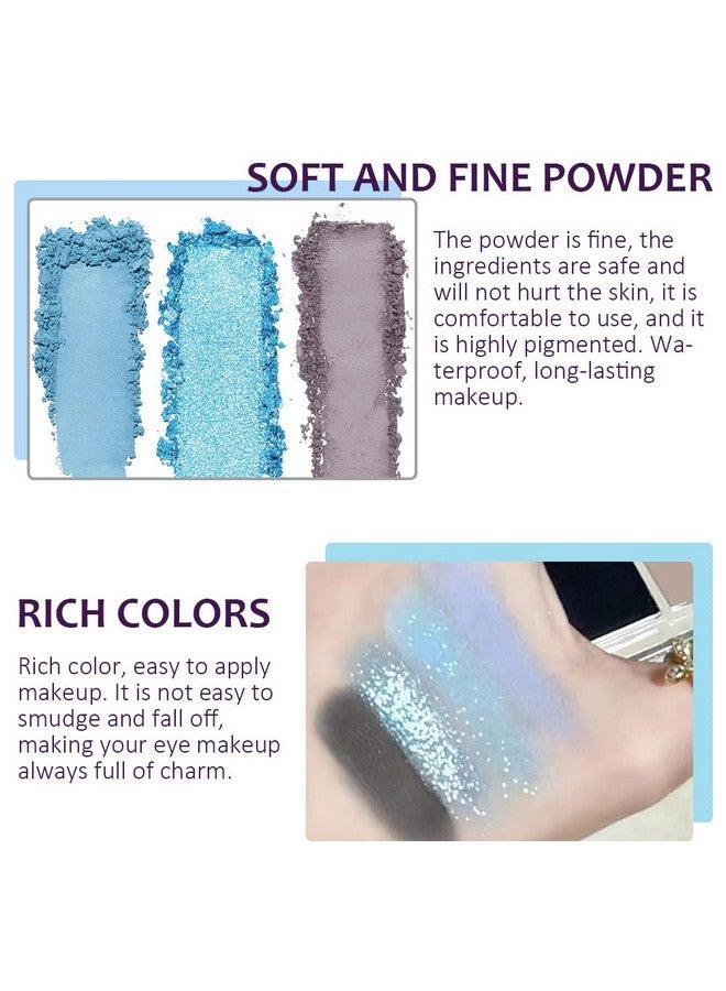 CAKAILA 9 Color Eyeshadow Palette Makeup Matte And Glitter Blue Brown Gray Nude Neutral Warm And Cool Eye Pallet Highly Pigmented Long Lasting Waterproof No Fading Glitter Eye Shadow Vegan,Cruelty Free  - Image 4