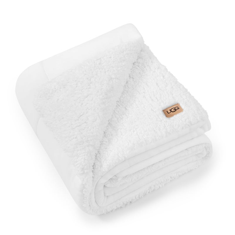 UGG Nita Throw Blanket for Couch, Soft Reversible Plush Throw for Bed or Living Room, Cozy Fluffy Soft Blanket, Washable Bedding, Spring Decor, 50-inch x 70-inch, White Snow - Image 1