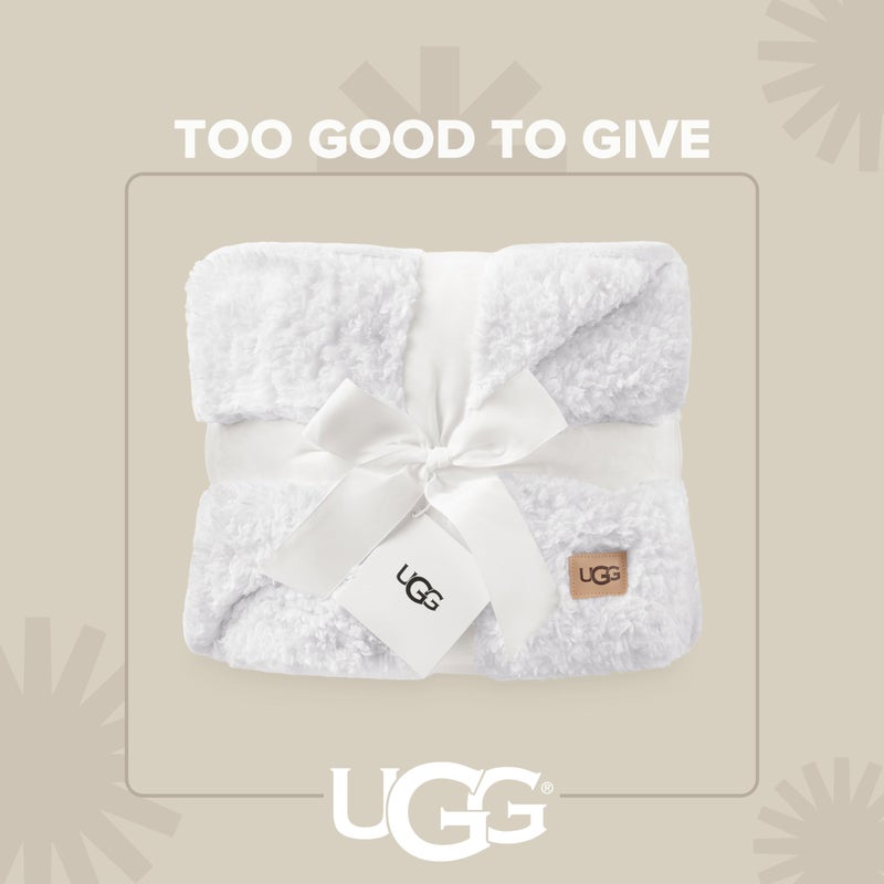 UGG Nita Throw Blanket for Couch, Soft Reversible Plush Throw for Bed or Living Room, Cozy Fluffy Soft Blanket, Washable Bedding, Spring Decor, 50-inch x 70-inch, White Snow - Image 4