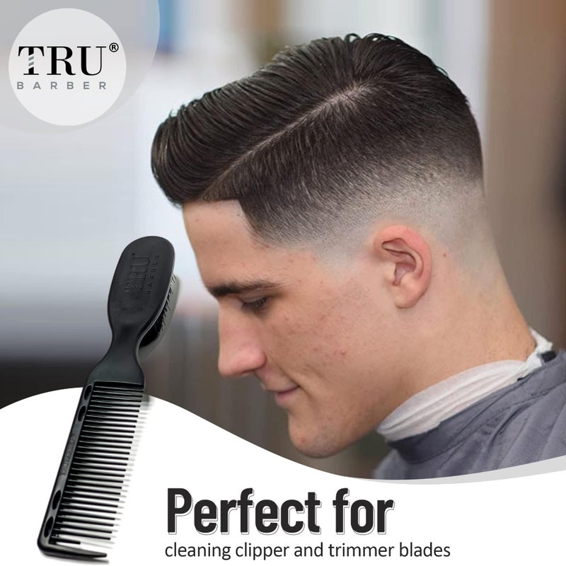 TRU BARBER PRO Fading Brush 2PCS Bundle, Barber Fade Brush, Cleaning Brush for clippers,Beard Brush,Stylist Comb Hair Styling Tool - Image 3