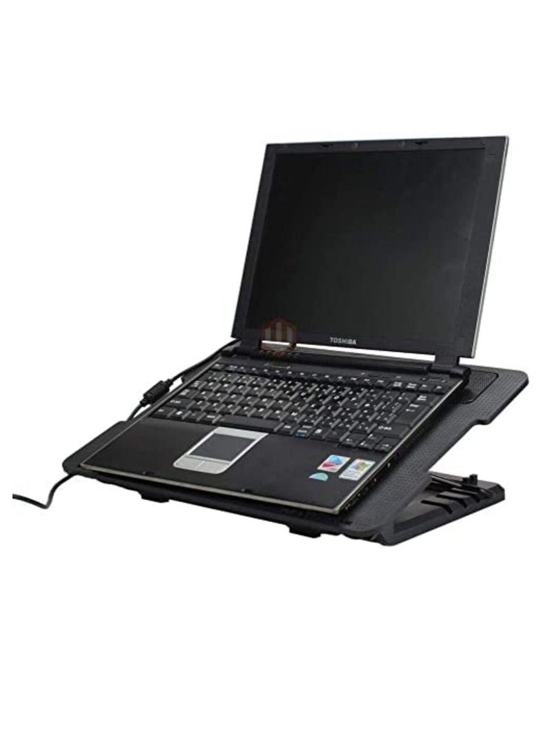 Generic Generic Laptop Cooling Pad With Noiseless Fan Adjustable Tilt Laptop Stand USB Powered With Blue LED Cable Included Up to 15.6 inches Laptop Size Black  - Image 4