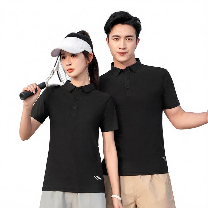 175g Quick-Dry Ice Silk Turn-Collar Short-Sleeve Polo Shirt for Custom Logo Embroidery