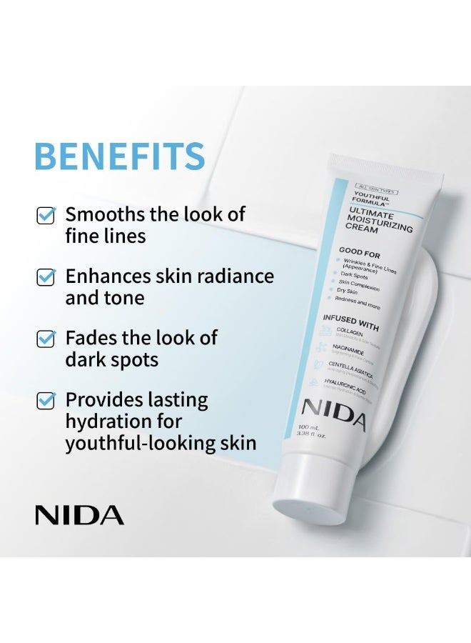 NIDA Youthful Glass Skin Bundle | Moisturizing Cream, Hydrating & Renewal Serums | Complete Set for Glass Skin | Hydration, Wrinkles, Fine Lines, Dark Spots, Redness - Image 2