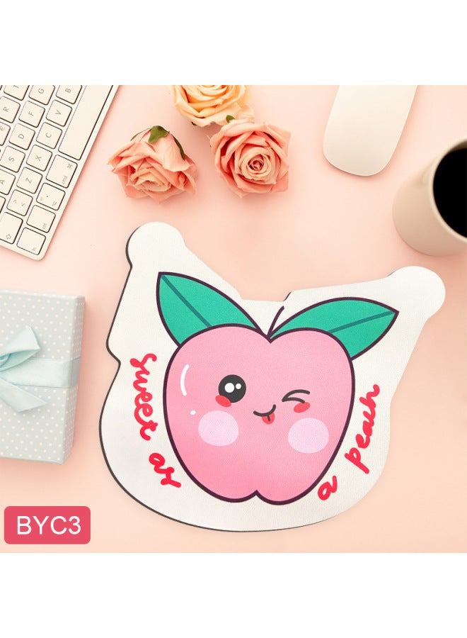 One-piece Special-shaped Mouse Pad Female Cute Mouse Pad Ins High-looking Office Computer Non-slip Silicone Table Mat-Color:3mm Thickness (profiled)-Pattern:BYC3  - Image 1