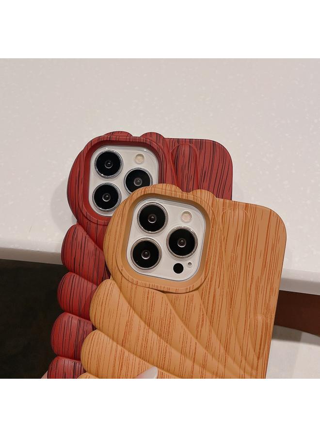 Zaboon Case For iPhone 12 Wood Grain Shell Shape TPU Phone Case - Image 4