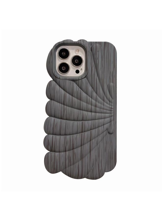 Zaboon Case For iPhone 12 Wood Grain Shell Shape TPU Phone Case - Image 1