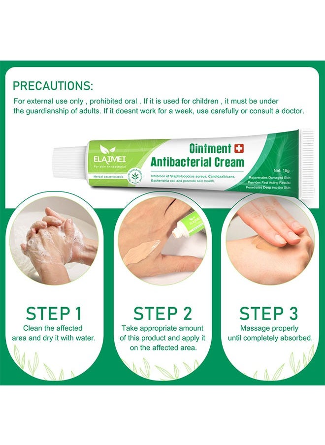 Antibacterial Ointment Cream 15g, Mosquito Bite Itching Relieve Itching Skin Topical Herbal, Resisting Escherichia Coli and Staphylococcus aureus, Anti Itch Cream Extra Strength