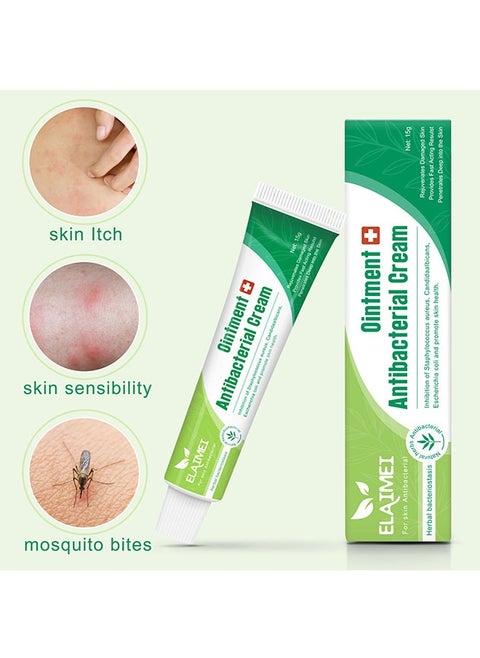 Antibacterial Ointment Cream 15g, Mosquito Bite Itching Relieve Itching Skin Topical Herbal, Resisting Escherichia Coli and Staphylococcus aureus, Anti Itch Cream Extra Strength