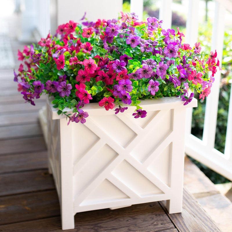 florisso Artificial Flowers for Outdoors Daisy 12 Bundles for Home Decoration, Faux Flower Fake Plants Outside Decoration with Eucalyptus UV Resistant for Planter Porch Patio Yard Garden - Image 5
