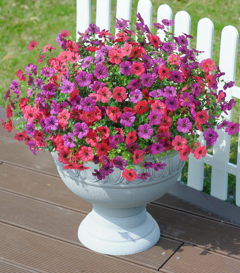 florisso Artificial Flowers for Outdoors Daisy 12 Bundles for Home Decoration, Faux Flower Fake Plants Outside Decoration with Eucalyptus UV Resistant for Planter Porch Patio Yard Garden - Image 4