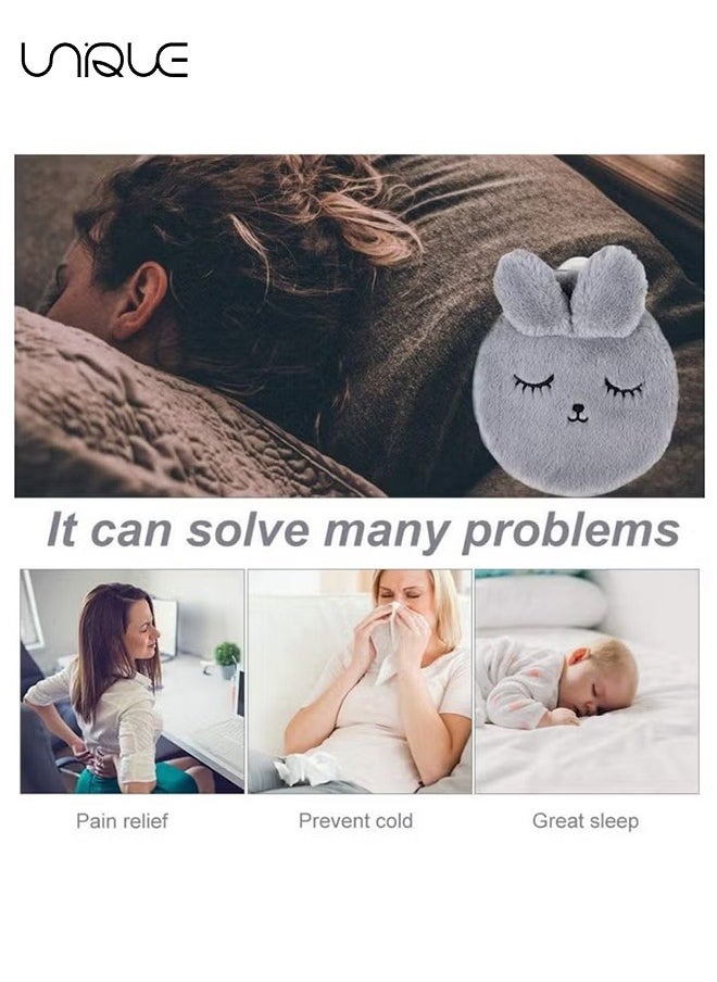 Unique - Hot Water Bottle with Cover,Rabbit Hot Water Bottles,Hot Water Bottle for Neck and Shoulder Quick Pain Relief Comfort for Arthritis, Headaches,Hot and Cold Therapy - Image 1