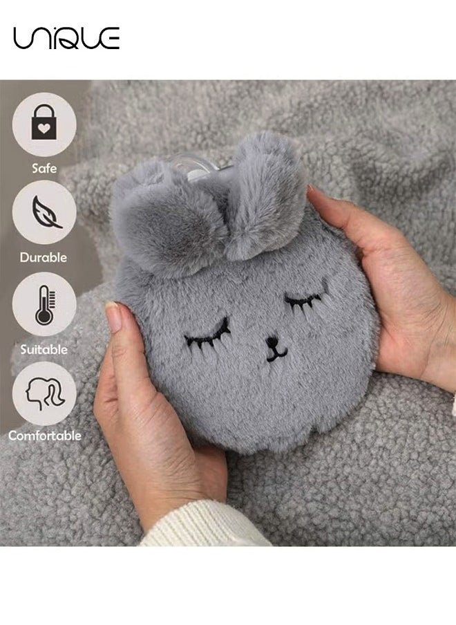 Unique - Hot Water Bottle with Cover,Rabbit Hot Water Bottles,Hot Water Bottle for Neck and Shoulder Quick Pain Relief Comfort for Arthritis, Headaches,Hot and Cold Therapy - Image 1