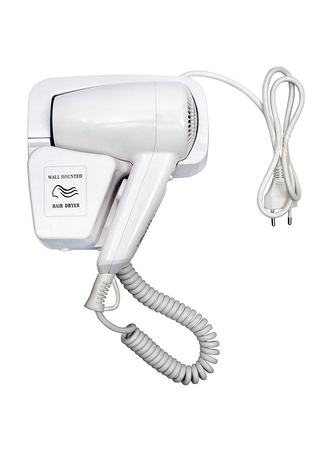 NIBEMINENT Stylish Wall Mounted Hair Dryer White - Image 1