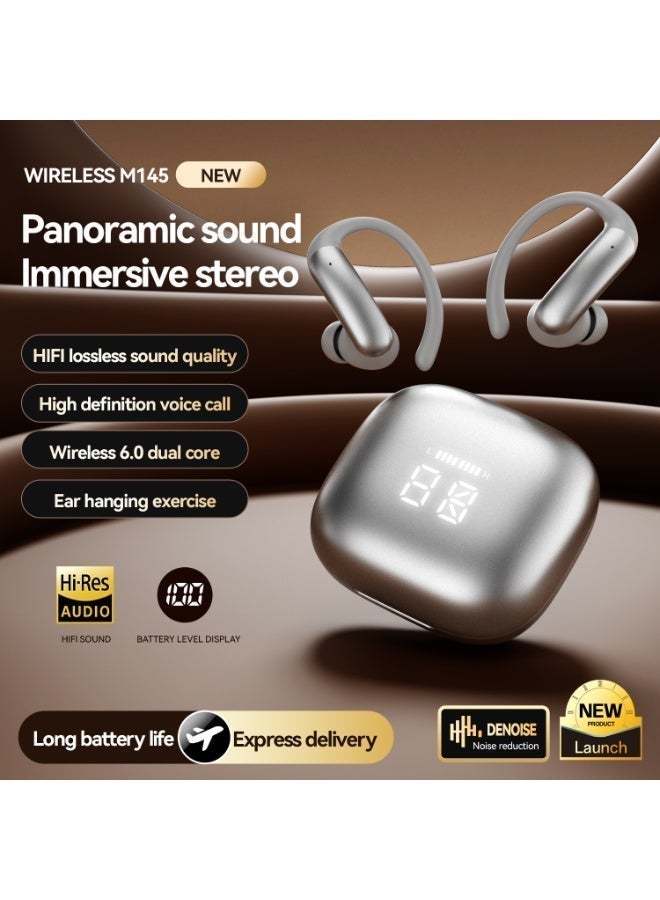 Qiwa- M145 True Wireless Earbuds, Open-Ear Bluetooth 6.0 Headphones, Stereo Surround Sound, 4-Microphone ENC Clear Calls, Bone Conduction Bluetooth Earbuds with Touch Control, IPX6 Waterproof TWS, Lightweight Ear Tips - Image 5