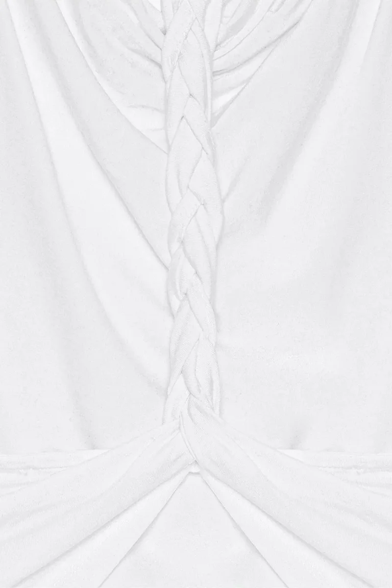 Dilvin White DILVIN Sleeveless Backless Cowl Neck Blouse for Women | Best Price UAE